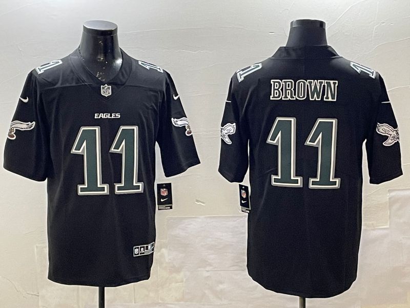 Men Philadelphia Eagles #11 Brown Black Fashion 2025 Nike Limited NFL Jersey style 1->los angeles lakers->NBA Jersey